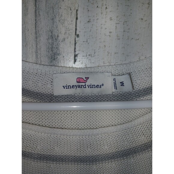Vineyard Vines Women's Medium Gray Stripe Sweater - Picture 5 of 6